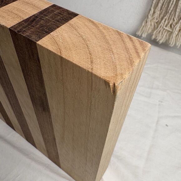 Ulu Chopping Bowl Board Medium Wood Stripe 8”x8” - Picture 11 of 16